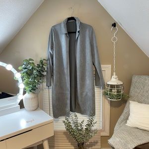 Leather jacket cardigan